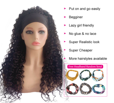 26” headband wig