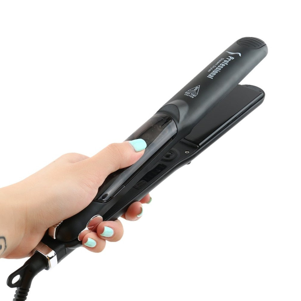 Steam Function Flat Iron Tourmaline Ceramic Vapor Professional Hair Straightener with Argan Oil Infusion Straightening Irons